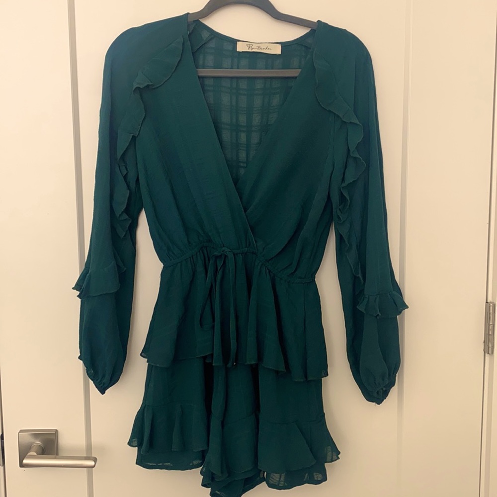 Long sleeve ruffle romper
